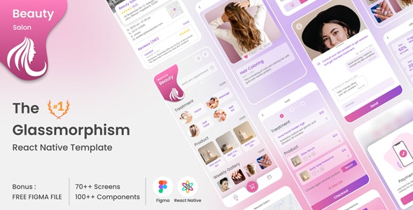 Beauty Salon Member Booking and Shopping React Native Mobile Template