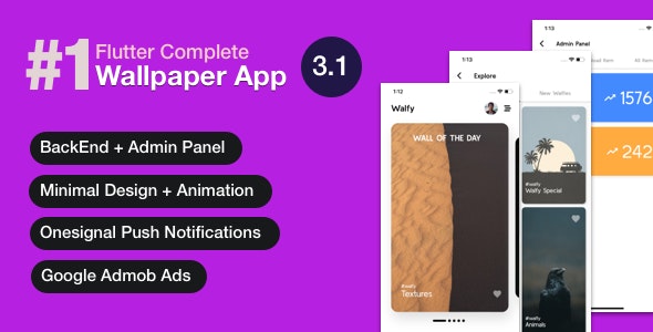 Flutter Wallpaper App for Android – Full App + Admin Panel