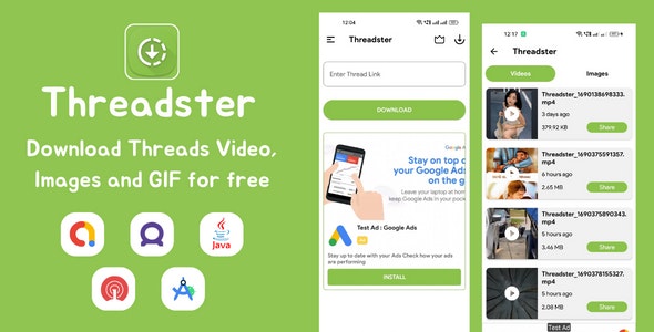 Threadster – Threads Video, Image and GIF Downloader with AdMob