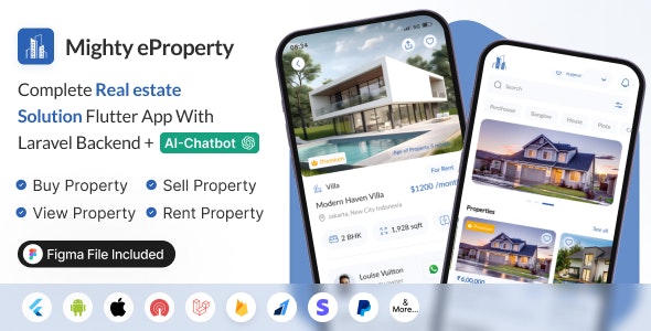 MightyProperty: Complete Real Estate Solution Flutter App With Laravel Backend + ChatGPT(AIChatbot)