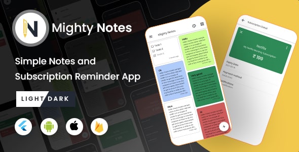 MightyNotes Flutter – Notes App With Firebase Backend