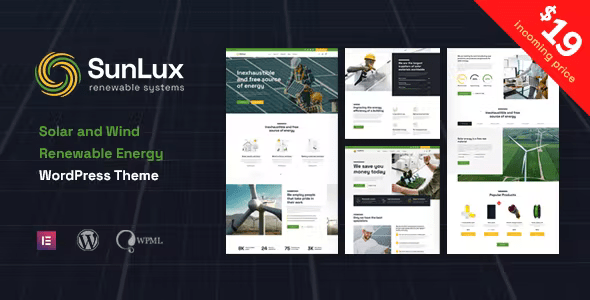 Sunlux – Solar and Renewable Energy WordPress Theme