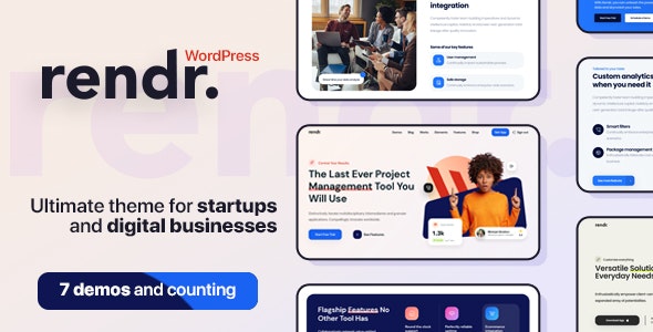 Rendr – Tech Startup  Business WordPress Theme