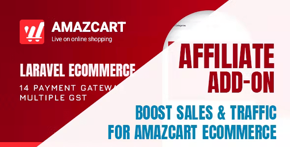 Affiliate add-on | AmazCart Laravel Ecommerce System CMS 1.6