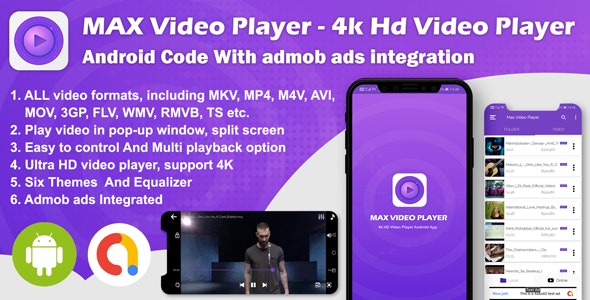 Android Max Player – 4k HD Video Player with Admob Ads