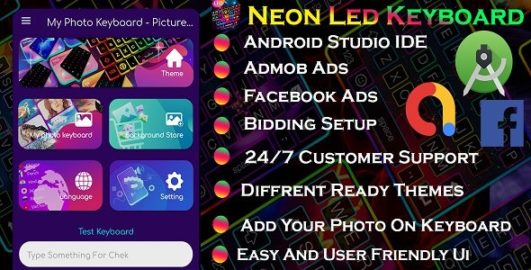 Neon Light Keyboard With Admob & Fcaebook Ads