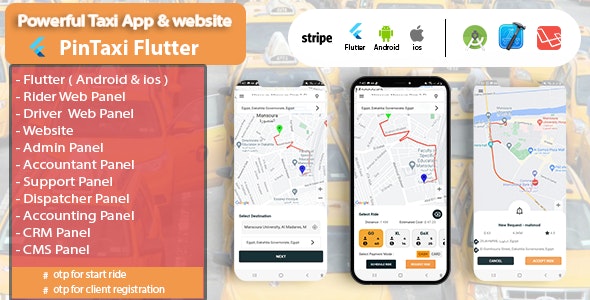 Pin Taxi Flutter – Complete Solution Taxi App