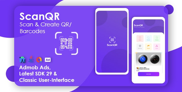 ScanQR – Android QR Scanner & Generator + Admob – Scan & Generate Tons of QR/Barcodes