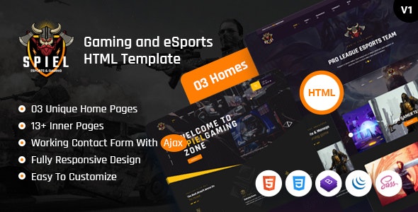 Spiel – Gaming and eSports HTML Template