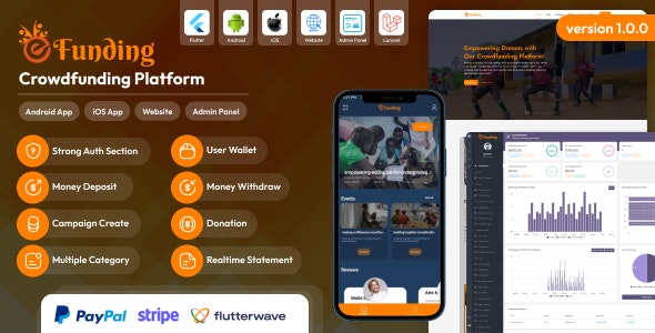 eFunding – Crowdfunding Platform Android and iOS App | Website | Admin Panel 2.2