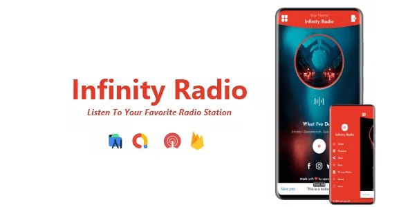 Infinity Radio – Single Station Radio App | ADMOB, ONESIGNAL, FIREBASE 3.0