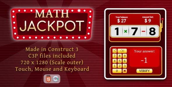 Math Jackpot – HTML5 Educational game