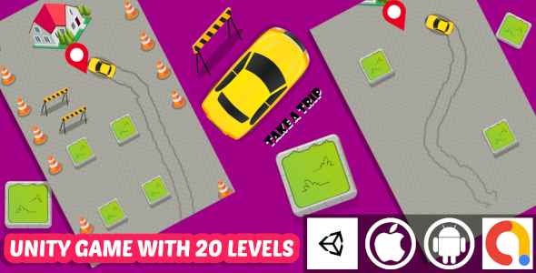 Take A Trip Unity Car Puzzle Game With 20 Levels and Admob For Android and iOS