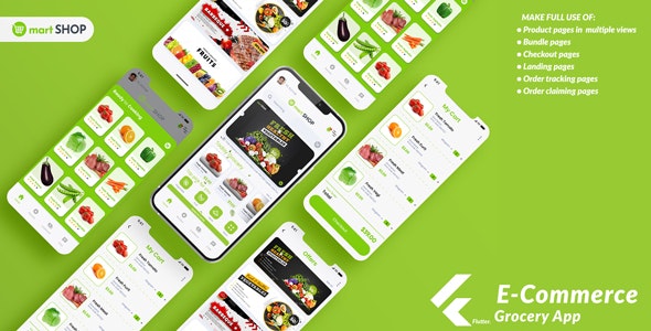 Mart Shop Android App Template + iOS App Template | Flutter | Mart Purchasing template