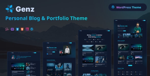 Genz – Creative Personal Blog / Portfolio WordPress Theme 1.0.3