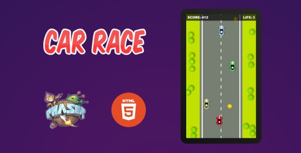 Car Race Game – (HTML5 PhaserJS)