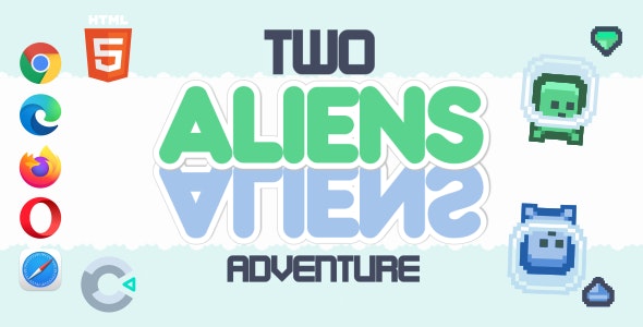 Two Aliens Adventure – HTML5 Game (Construct 3)