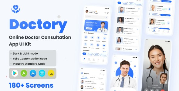 Doctory – Online Doctor Consultation App React Native CLI Ui Kit