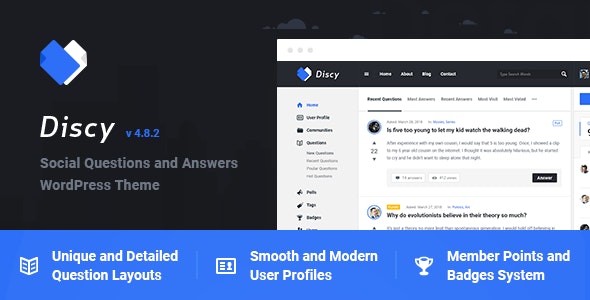 Discy – Social Questions and Answers WordPress Theme 5.6.0