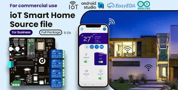 ioT Smart Home Automation Android App + Circuit + Gerber