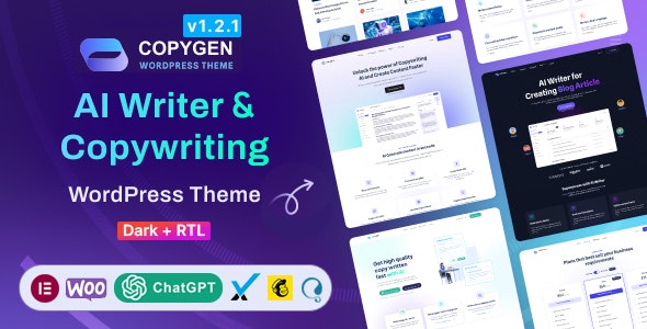 CopyGen – AI Writer  Copywriting Landing Page WordPress Theme