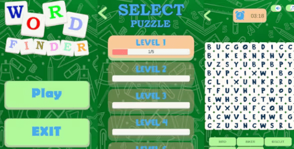 Word Finder Game (Unity Game+AdsUnity+Android)