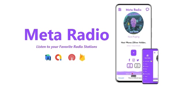 Meta Radio – Two Station Radio App | ADMOB, FIREBASE, ONESIGNAL