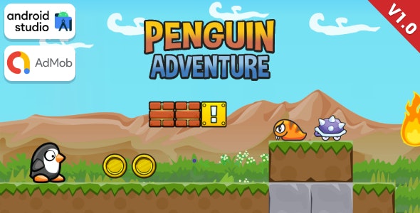 Penguin Adventure – Platformer Game Android Studio Project with AdMob Ads + Ready to Publish