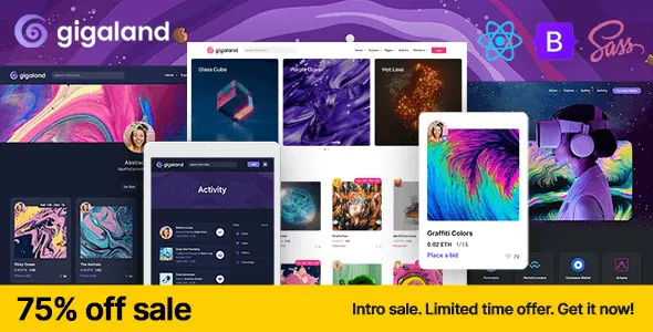 Gigaland – NFT Marketplace React Js Template 2.0.1