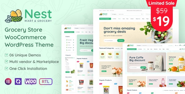 Nest – Grocery Store WooCommerce WordPress Theme 1.7.8