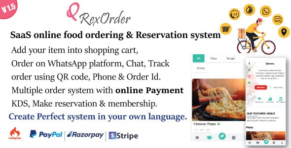 QrexOrder – SaaS WhatsApp Online ordering / Restaurant management / Reservation system 3.2.5 [Regular License]