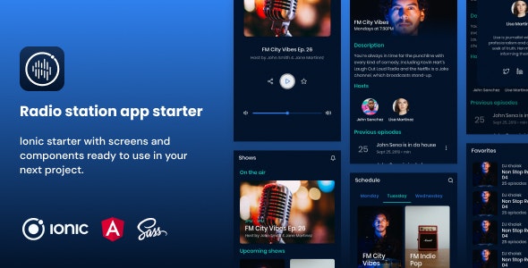 Radio App | Ionic 5 | Angular | UI Theme | Template App | Starter App  Components