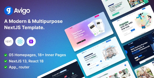 Avigo – Multipurpose Business  NextJS Template