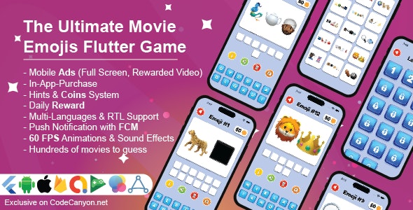 The Ultimate Movie Emojis Game, a Complete Flutter App