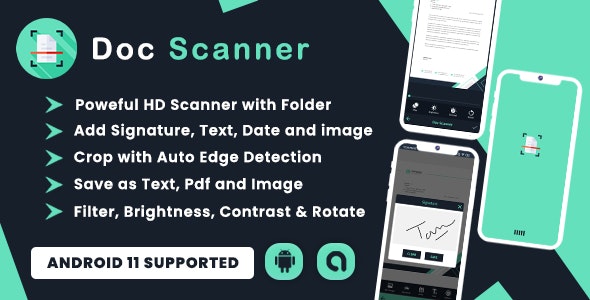 Doc and Card Scanner with signature (Android 11)