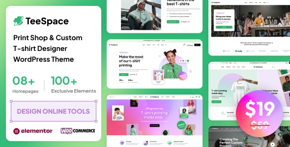 TeeSpace – Print Shop & Custom T-shirt Designer WordPress theme 1.4.8