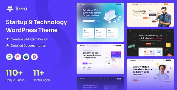 Terra – Startup  Technology WordPress Theme