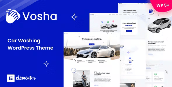 Vosha – Car Wash & Cleaning Service WordPress Theme 1.21