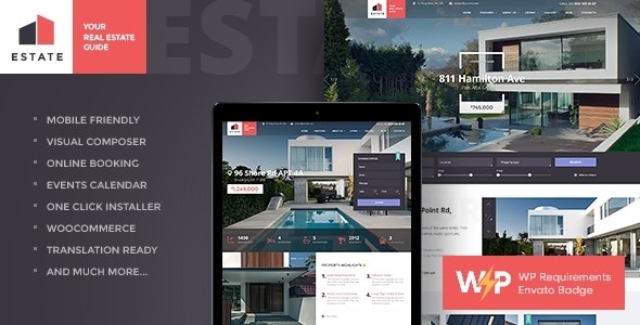 Estate – Property Sales  Rental WordPress Theme + RTL