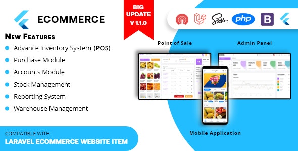 Rawal – Flutter & Laravel Ecommerce Solution with POS for Single & Multiple Location Business Brand