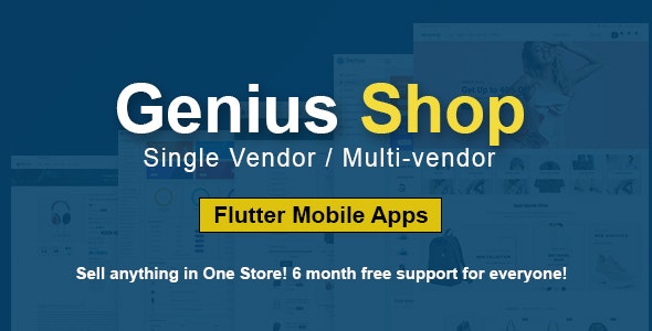 GeniusShop – All in One Flutter eCommerce App with single or Multi vendor Online Store