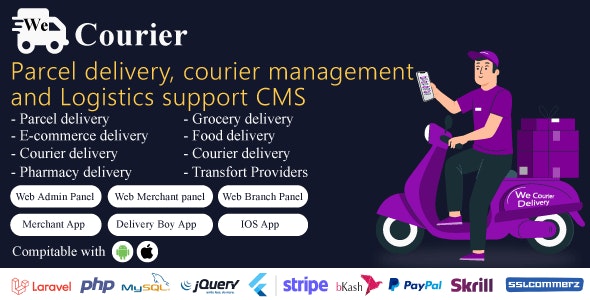 We Courier – Courier and logistics management CMS with Merchant,Delivery app