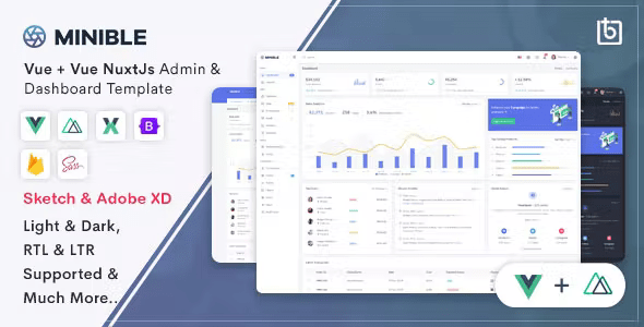 Minible – Vue  Vue Nuxt Admin Dashboard Template 3.1