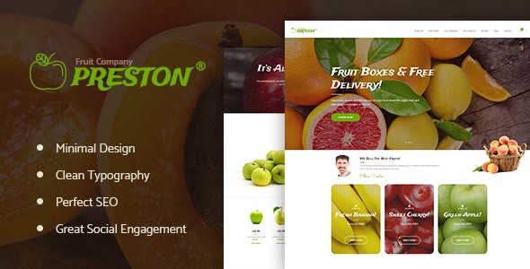 Preston | Fruit Company  Organic Farming WordPress Theme