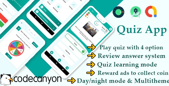 Ultimate quiz app – general knowledge quiz with admob ready to publish template