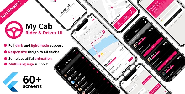 Driver & Rider Taxi Booking Flutter UI