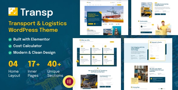 Transp – Transport Courier  Logistics  WordPress Theme