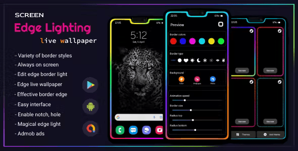 Edge Lighting – Border light – Borderlight live wallpaper – Edge lighting color – Android App