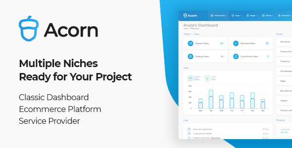 Acorn – Bootstrap 5 Html Laravel .Net Admin Template