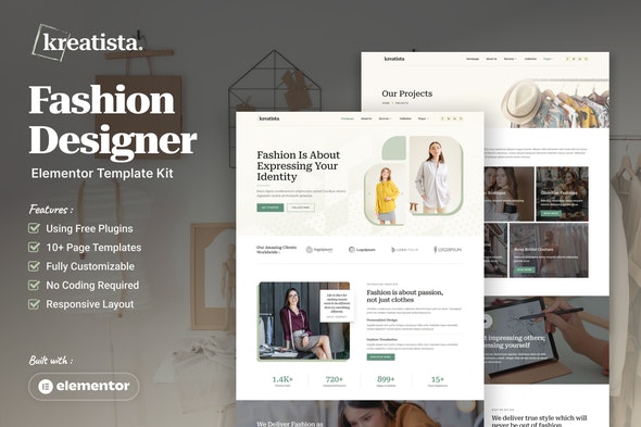 Kreatista – Fashion Designer Elementor Template Kit